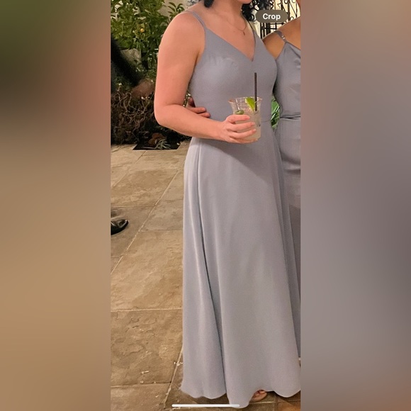 Azazie Dusty Blue Janine Dress - LIKE NEW - Picture 3 of 3